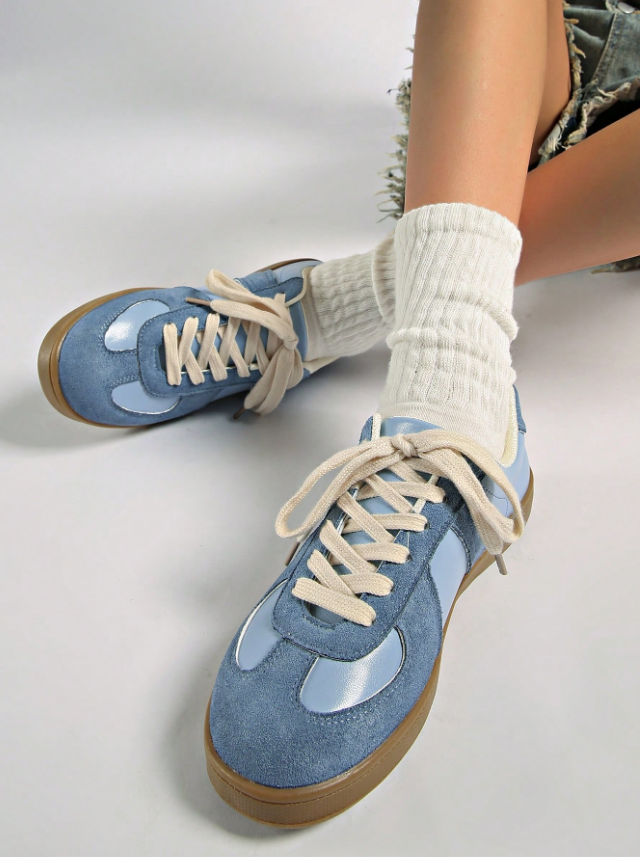 Women's Casual Sneakers, Bestselling Retro Buckle Design Flat Sneakers, White Shoes,