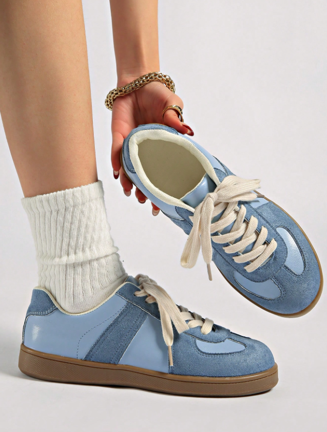 Women's Casual Sneakers, Bestselling Retro Buckle Design Flat Sneakers, White Shoes,