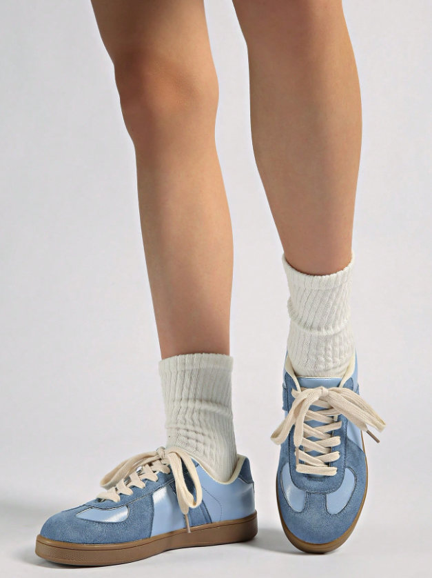 Women's Casual Sneakers, Bestselling Retro Buckle Design Flat Sneakers, White Shoes,