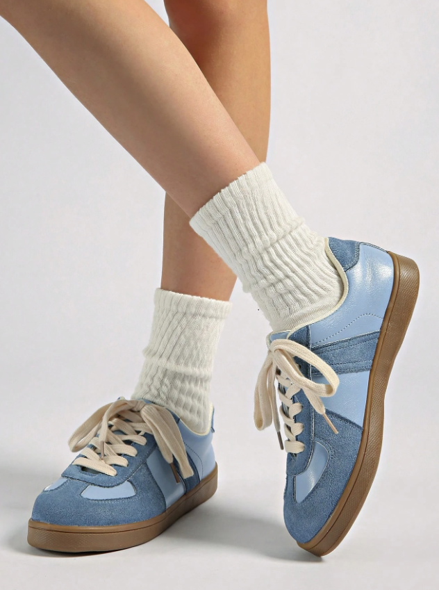 Women's Casual Sneakers, Bestselling Retro Buckle Design Flat Sneakers, White Shoes,
